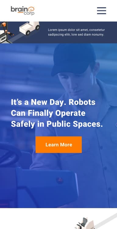 Brain Corp mobile design screen