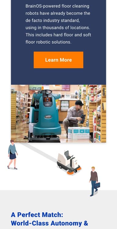 Brain Corp mobile design screen